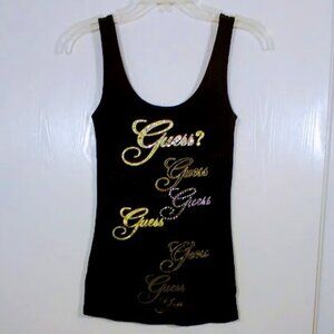 Guess SINCE 1981 Signature Black Tank Top Size: M